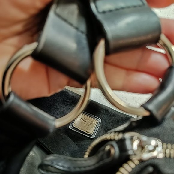 👜CÉLINE DION Vintage Black & Silver Shoulder Bag - Picture 13 of 16